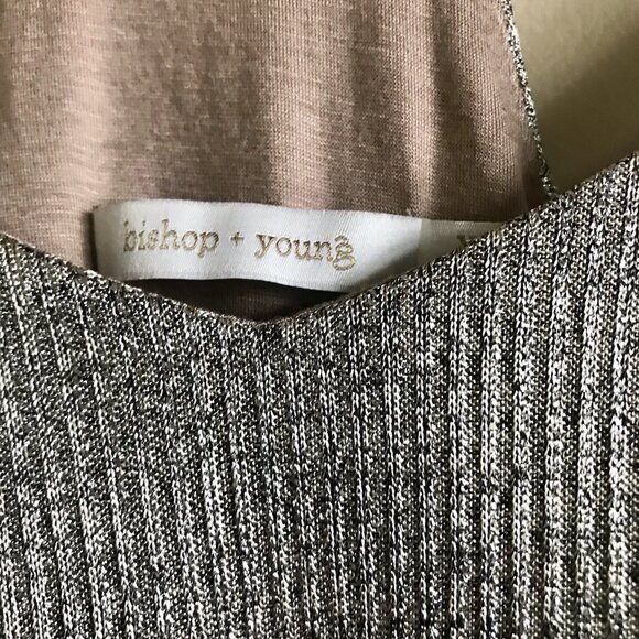 Anthropologie Bishop‎ and Young Tessa Cami Top Metallic Gold Racerback Size XL - Picture 5 of 9